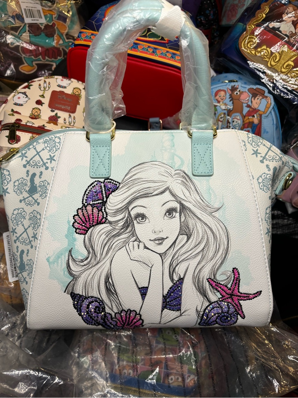 Bling out- Loungefly Disney The Little Mermaid Blue Watercolor Satchel Bag